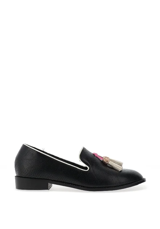 Dancing Matilda Trapeze Flat Shoes, Black