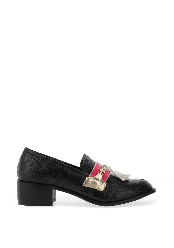 Dancing Matilda Trapeze Tassel Loafers, Black