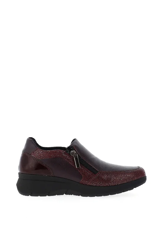 Dubarry Zip Leather Comfort Shoes, Merlot