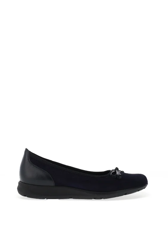 Gabor Suede Ballet Pumps, Navy