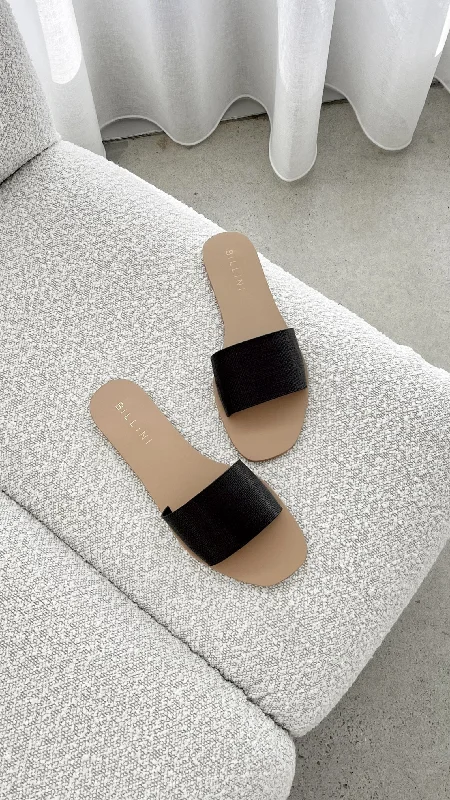 Henrik Slide - Onyx Raffia