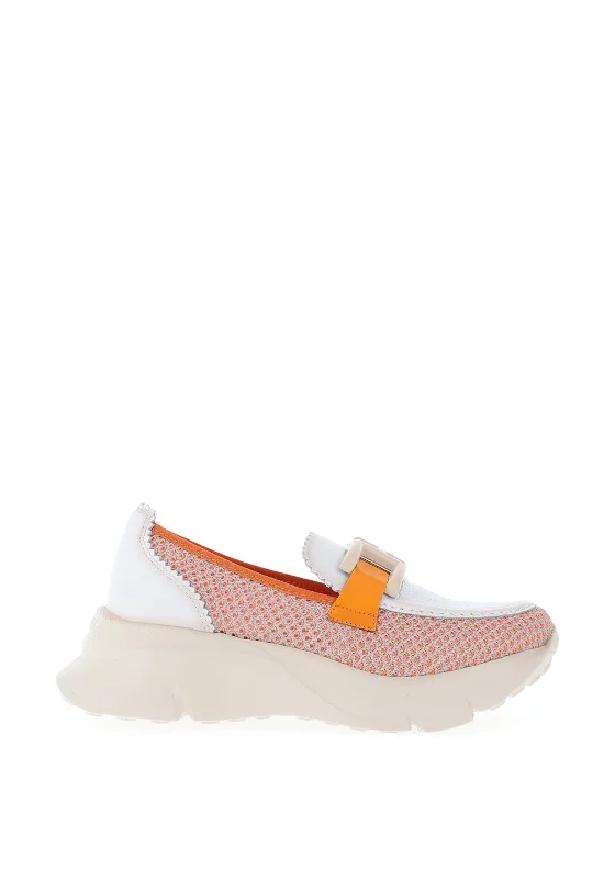 Hispanitas Hawaii Leather Platform Loafer, Mandarin & White