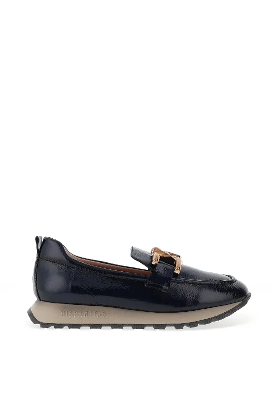 Hispanitas Loira Leather Buckle Loafer, Marine