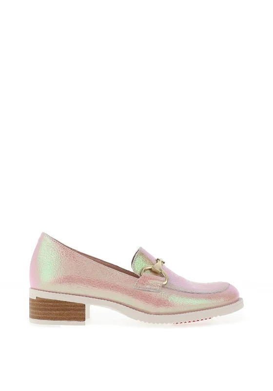 Jose Saenz Iridescent Leather Link Loafer, Pink