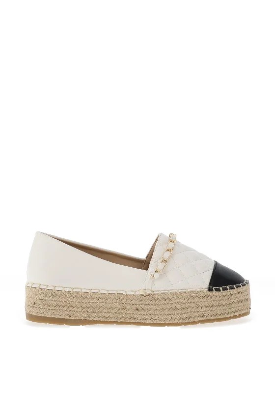 Zen Collection Platform Quilted Espadrille, White