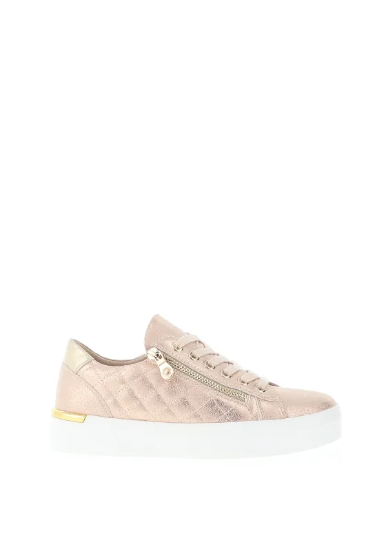 Lunar Elegance Xenon Quilted Platform Trainers, Rose Gold