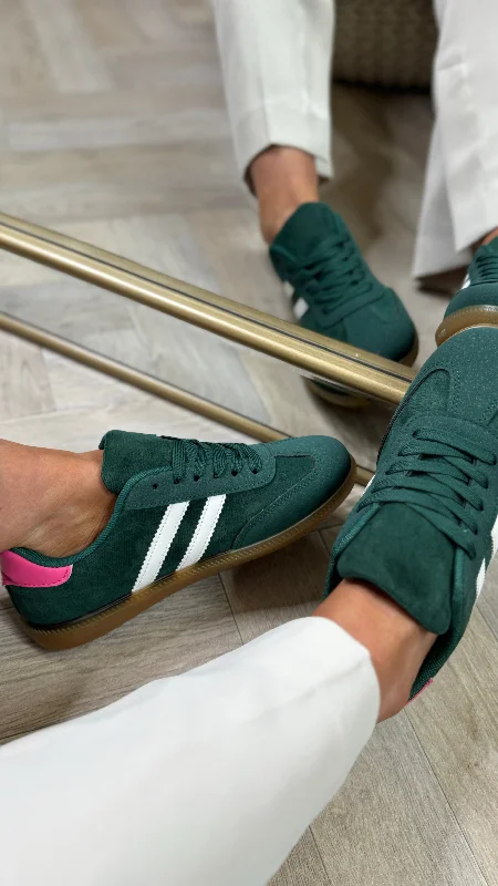 Monroe Green Stripe Detail Trainers