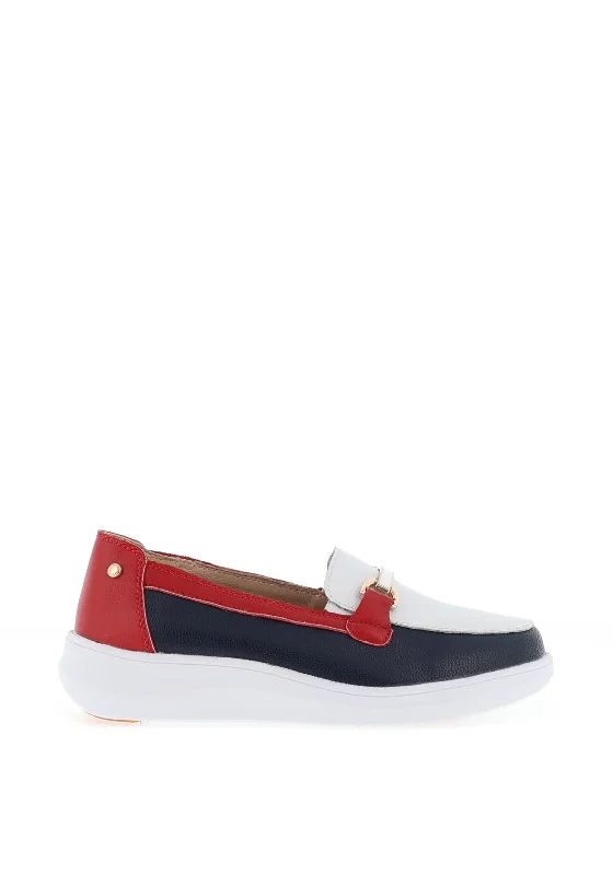 Patrizio Como Perito Slip On Shoes, Navy & Red