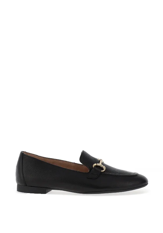 Paul Green Leather Loafers, Black