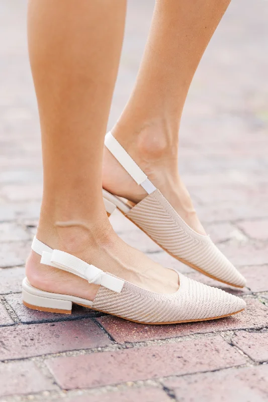 Ready For The Day Nude Sling Back Flats