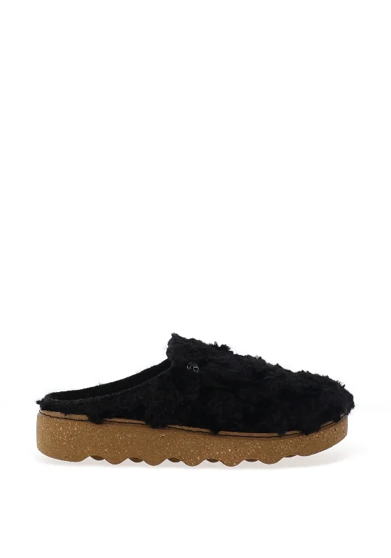 Rohde Faux Fur Trim Mules, Black