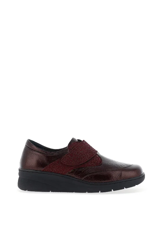 Softmode Farah Patent Velcro Shoes, Wine