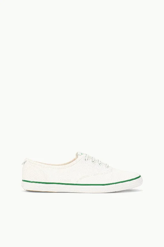 STAUD + KEDS CHAMPION CANVAS | WHITE GREEN