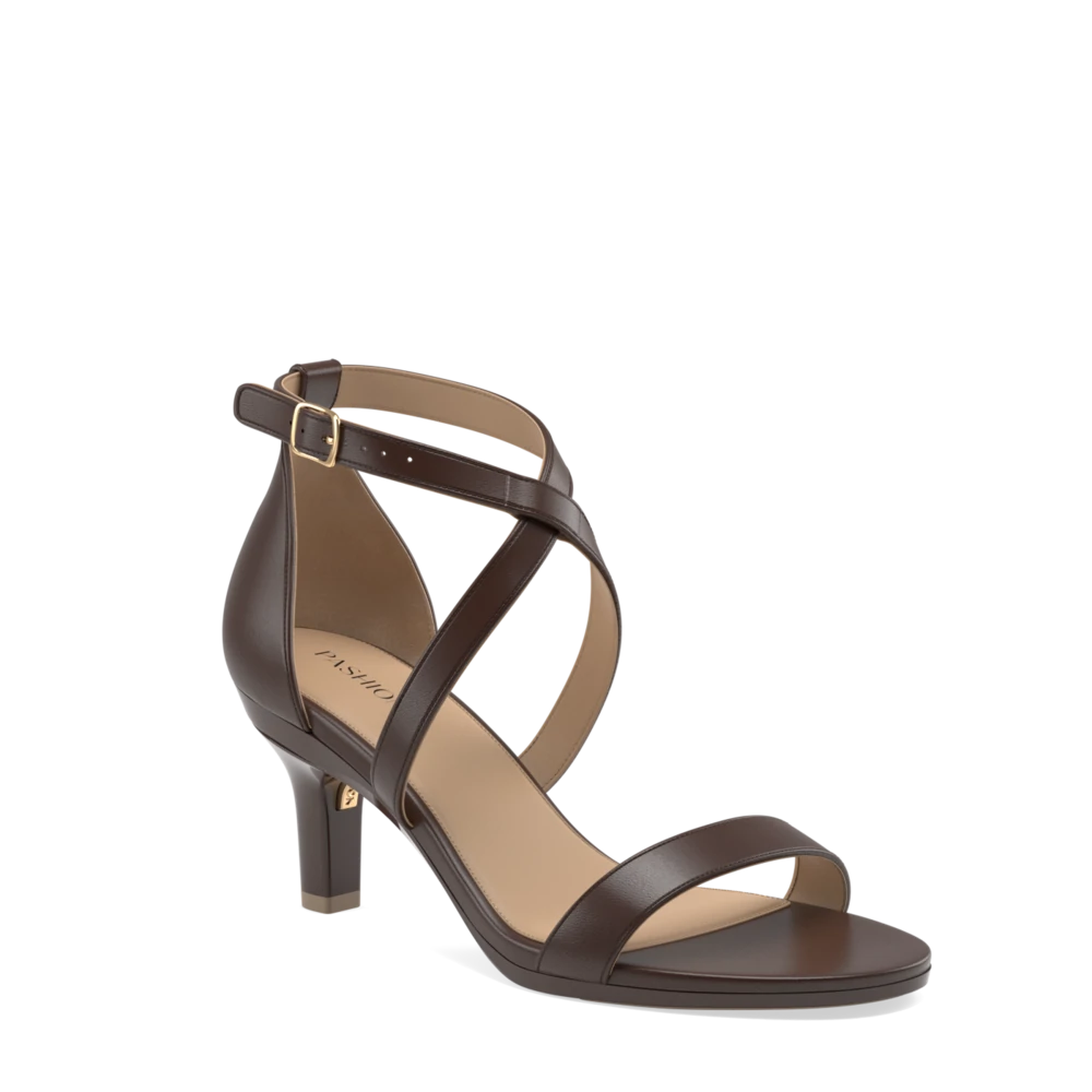 The Sandal - Cocoa Leather + Stiletto Heel Kit 3 Cocoa - FINAL SALE