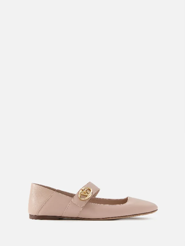 V Logo Locker Ballerina Flat