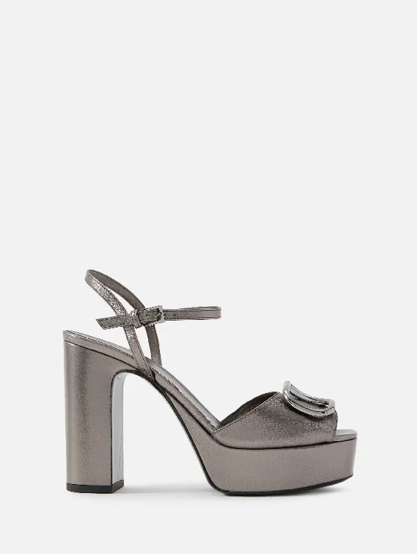 V Logo Signature Platform Sandal