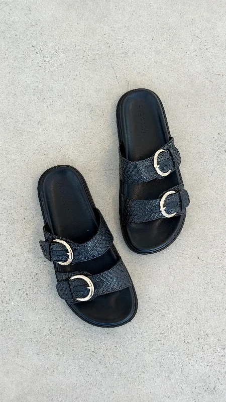 Wilmer Slide - Black Raffia