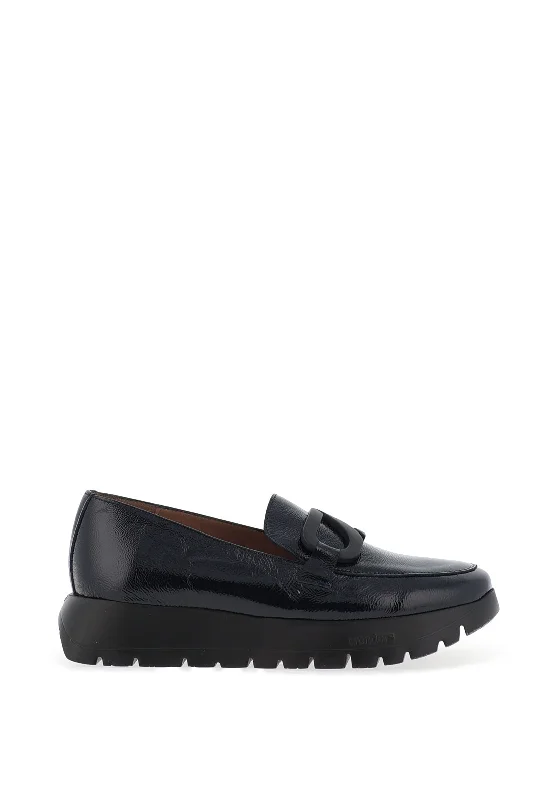 Wonders Rose Patent Leather Loafer, Navy