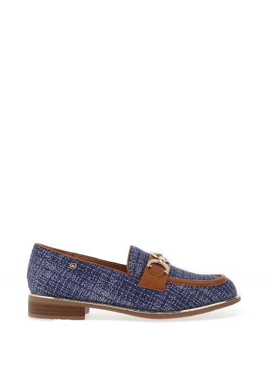 Zanni & Co. Alexandria Tweed Effect Loafers, Denim