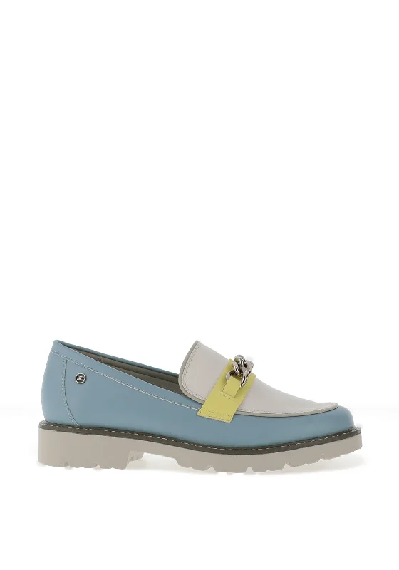 Zanni & Co Daqia Chain Loafers, Aqua Mix