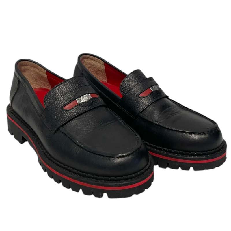 Fugazi/Loafers/US 7/Leather/BLK/silver coin, red detailing