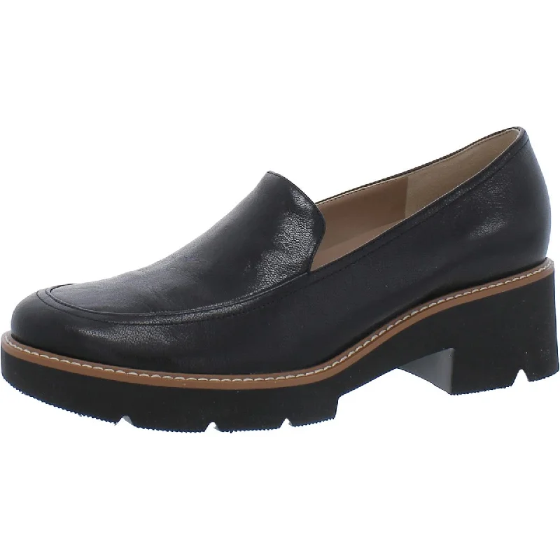 27 Edit Womens Dreamer Leather Lugged Sole Loafers