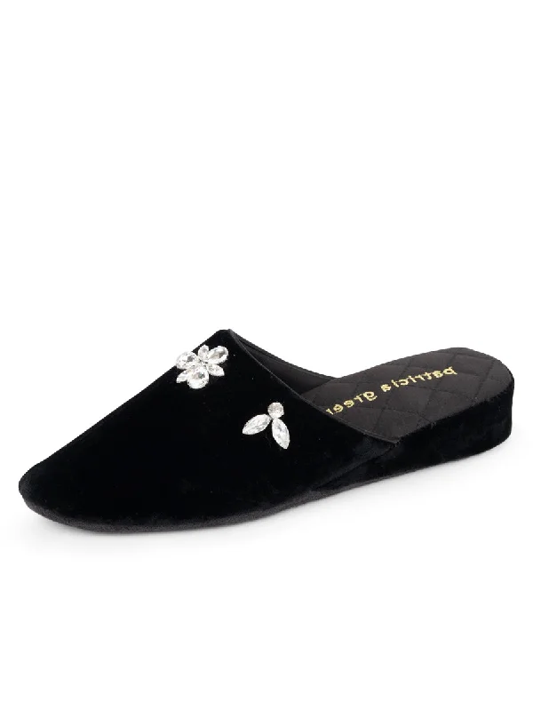 Lucille Crystal Embellished Velvet Slipper