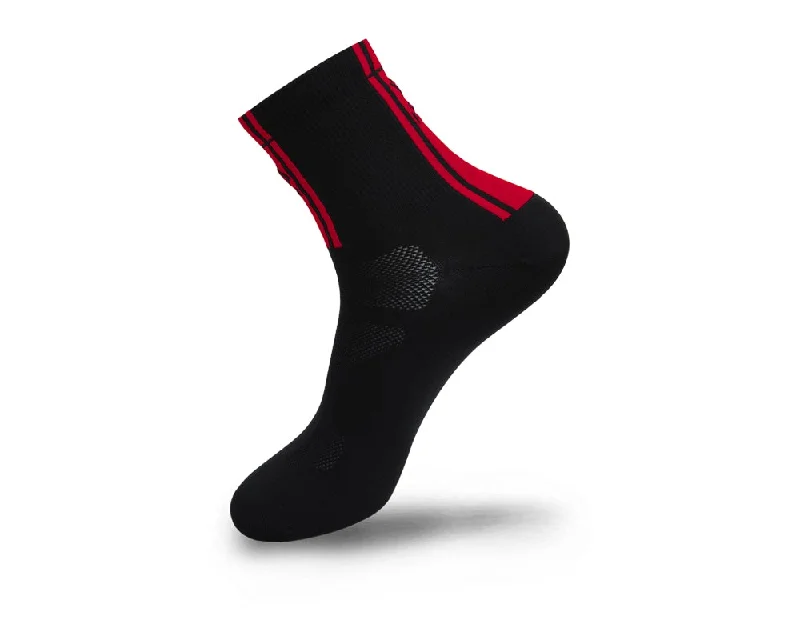 Elite Socks 3 Inch Red Black