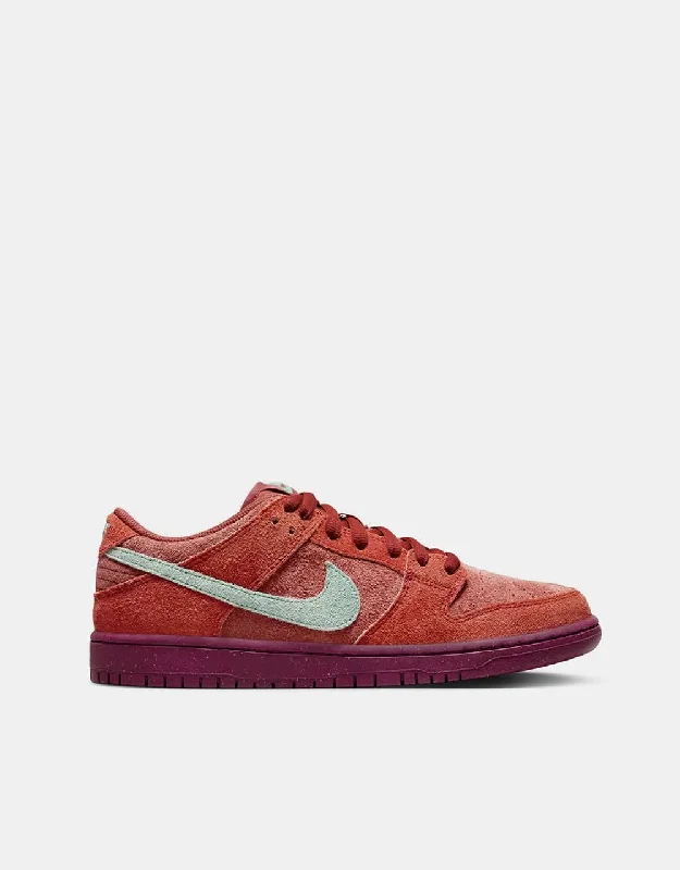 Nike SB Dunk Low Pro Premium Skate Shoes - Mystic Red/Emerald Rise-Rugged Orange-Rosewood-Mystic Red