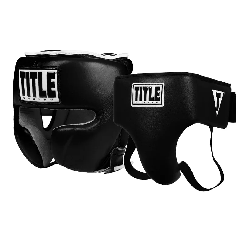 TITLE Boxing Headgear and Groin Protector Bundle