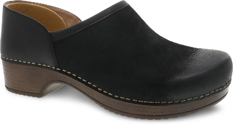 Brenna Black Burnished Suede